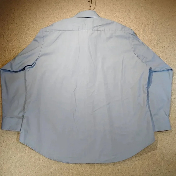 Gold Star Men's Wash N Wear Blue Long Sleeve Uniform Dress Shirt Size  2XL - Picture 9 of 14